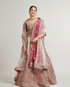 Dusty Pink Lehenga with Sequin And Patra Work